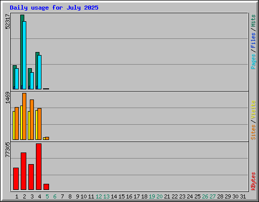 Daily usage for July 2025