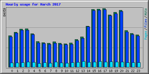 Hourly usage for March 2017
