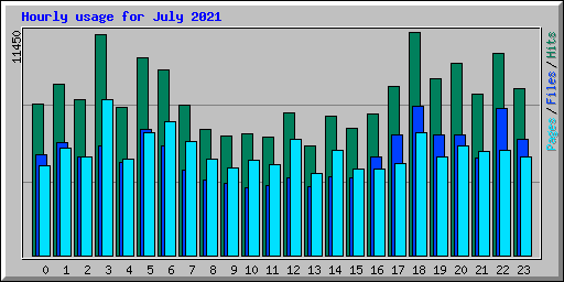 Hourly usage for July 2021